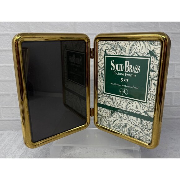 Set 3 Vintage Brass Gold photo picture frames lot 1980s 1990s 5x7 photo frame - Picture 3 of 8